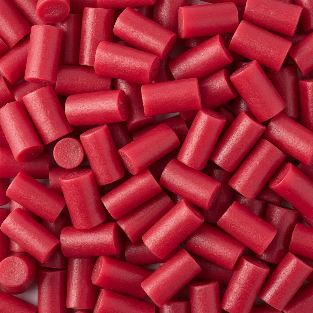 A bag of Carousel soft raspberry bites
