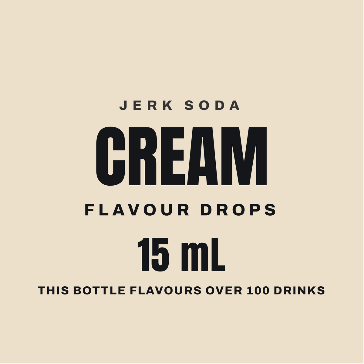 Cream Flavour Drops, 15 mL. This bottle flavours over 100 drinks.