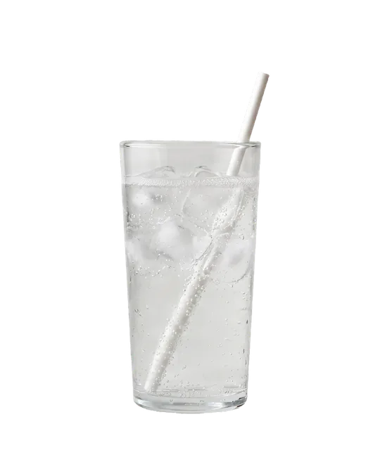 A glass of lemonade over ice